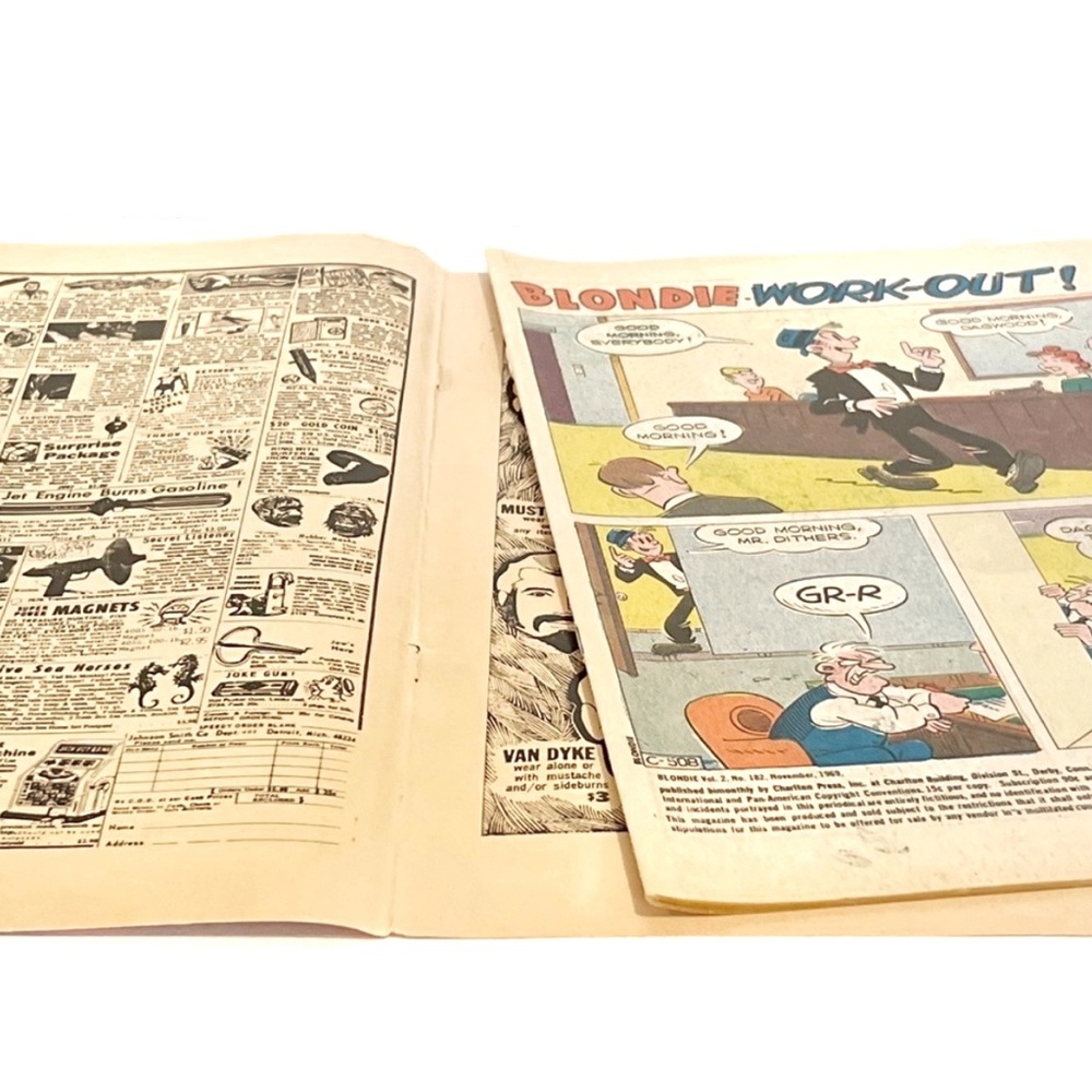 Vintage 1969 Blondie Comic Book Vol 2 No 182 Chic Young Charlton Men at Work 60s - Picture 6 of 8